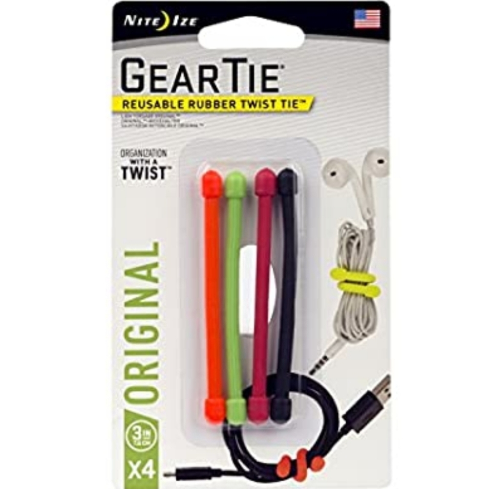 10/$20 Nite Ize Gear Tie Rubber Twist 3" NEW